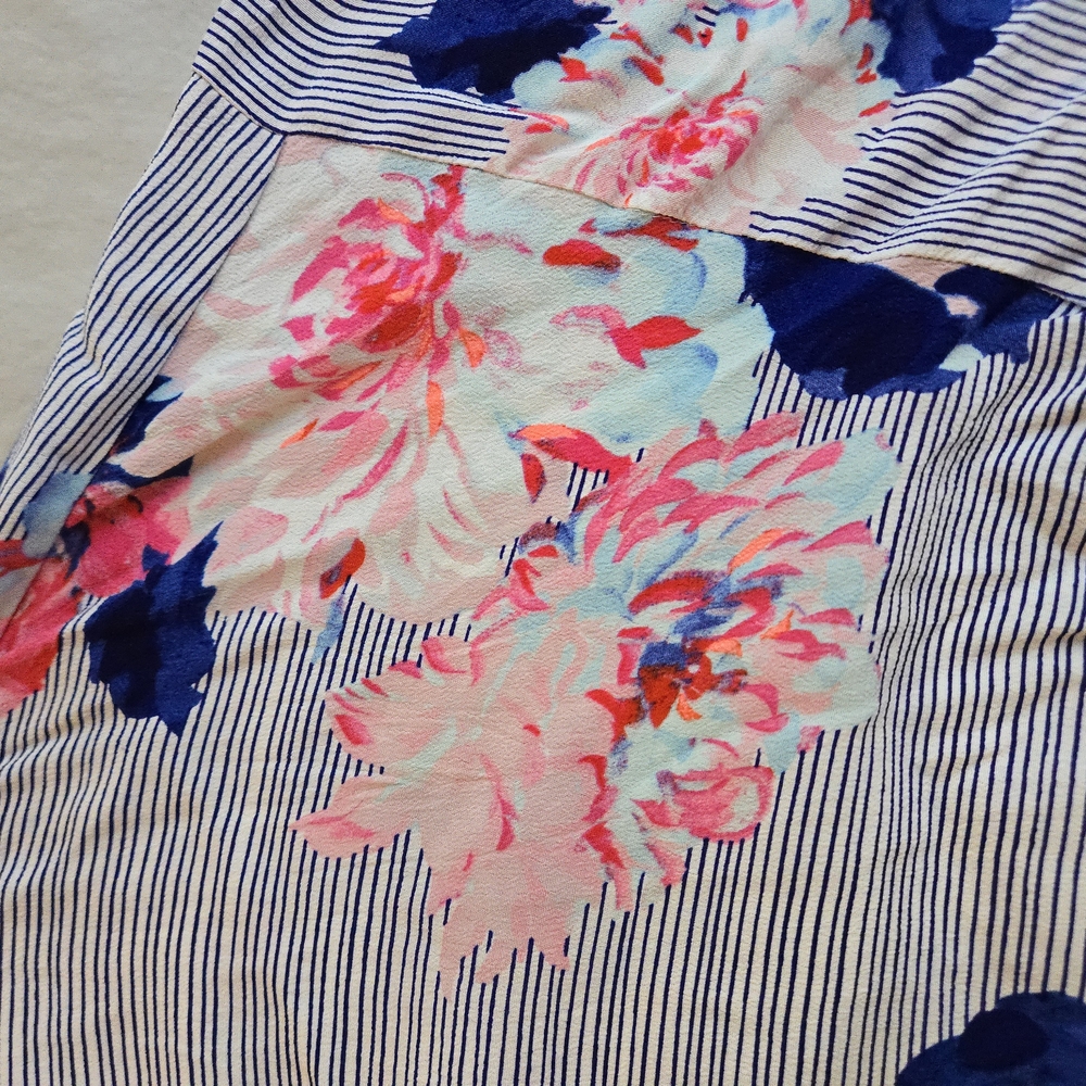 Joules Kimmy Open Kimono Cardigan Jacket Pink Floral Blue Striped - Picture 7 of 12